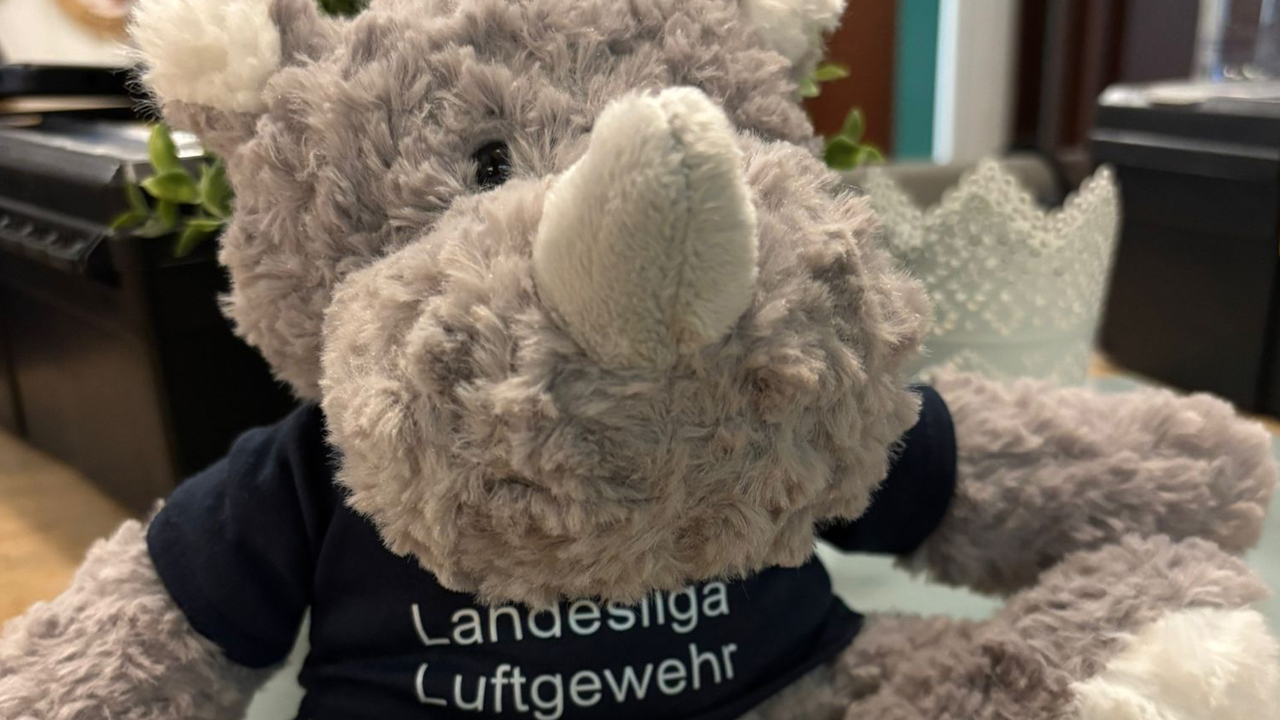 Ein höchst erfreutes Maskottchen, sah zwei Wettkämpfe nach seinem Geschmack